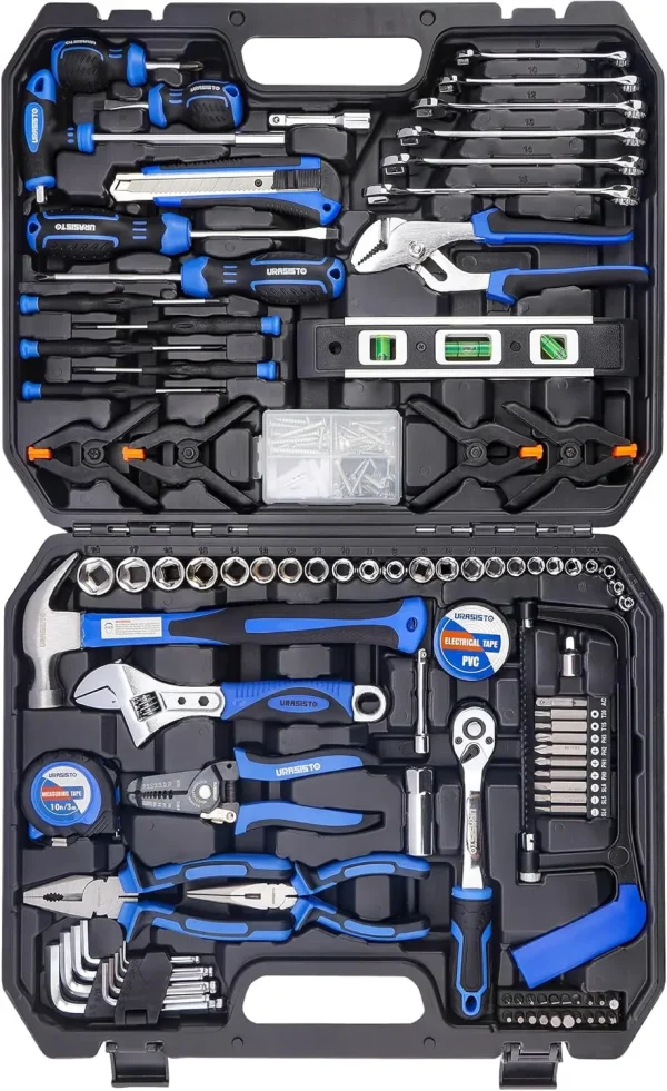 NSOUR 168-Piece Socket Wrench Auto Repair Tool Combination Package Mixed Tool Set Hand Tool Kit with Plastic