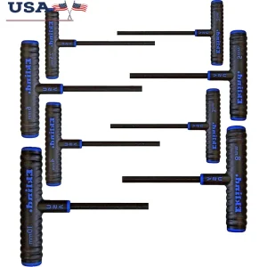 Metric Hex Key T Handle Wrench Set 8 Pieces 2-10mm Industrial Grade Alloy Steel Comfort Grip Tools