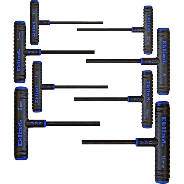 Metric Hex Key T Handle Wrench Set 8 Pieces 2-10mm Industrial Grade Alloy Steel Comfort Grip Tools - Image 2