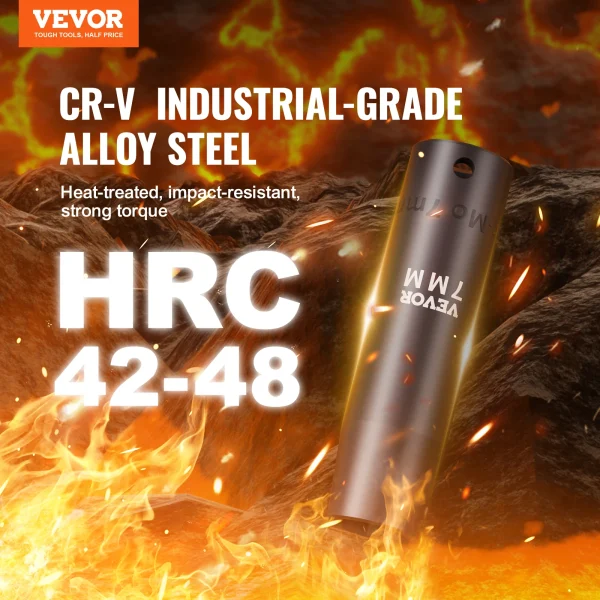 VEVOR 1/2" Drive Impact Socket Set 65 Piece Socket Set SAE 3/8" to 1-1/4" and Metric 10-24mm 6 Point Cr-V Alloy Steel - Image 2