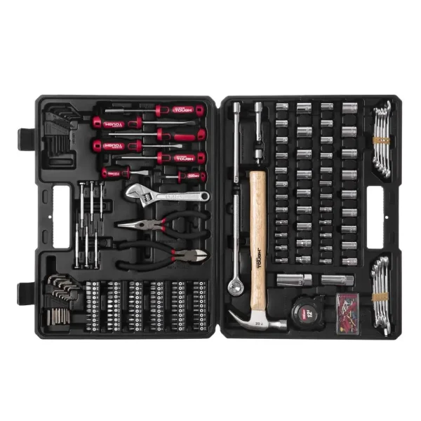 215pc Home Repair Tool Set with Sockets Wrenches Hammers Screwdrivers Pliers Storage Case Versatile Compact Design Home or Job - Image 3
